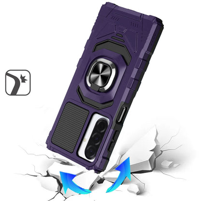 For Samsung Galaxy S25 Fan Edition /Galaxy S25 FE Hybrid Dual Layer with 360° Rotate Magnetic Ring Stand Holder Kickstand TPU Rugged PC Shockproof Case Cover