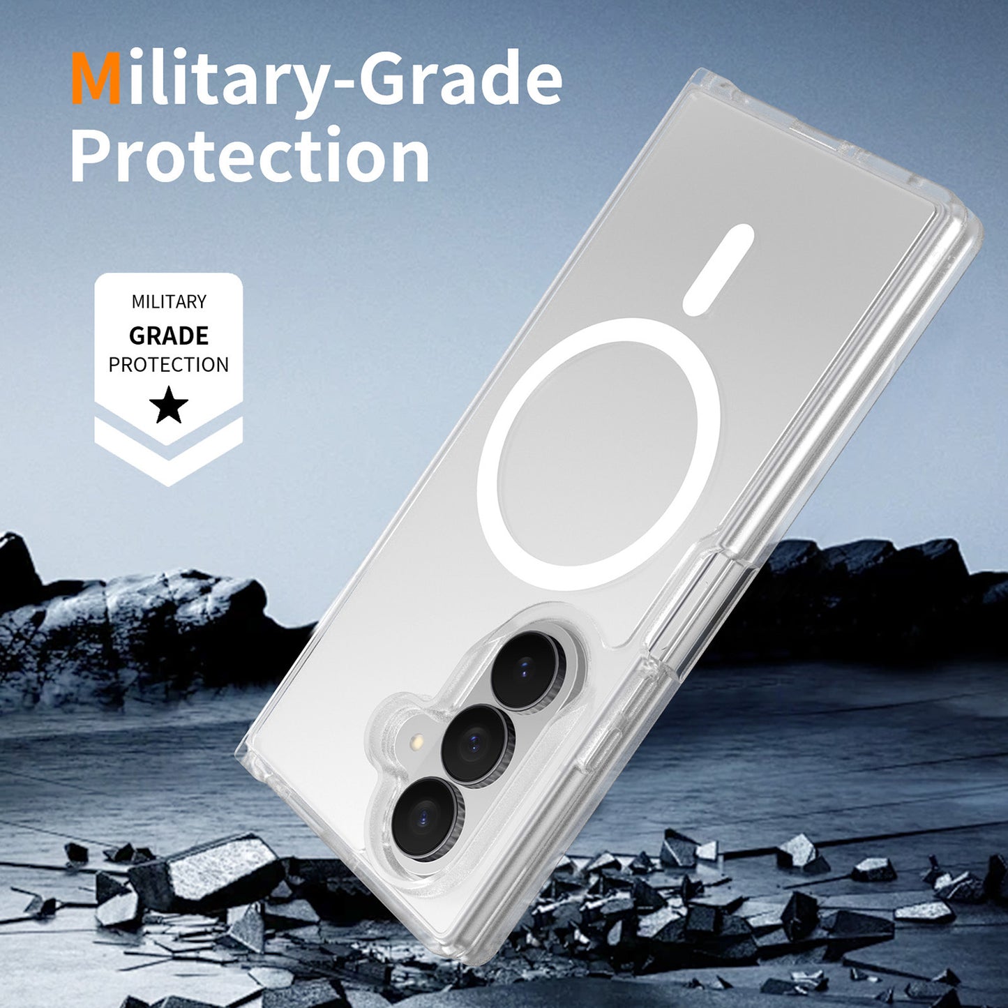 Phone Case for Samsung Galaxy Z Fold 8 Ultra Magnetic Circle Matte Hybrid Shockproof Smooth Grip Durable Camera Protection Soft Touch TPU Armor Cover