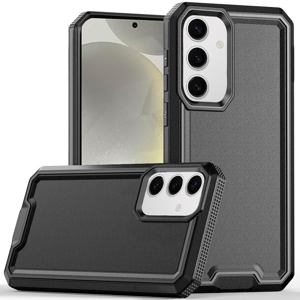 Phone Case for Samsung Galaxy S24+ Plus Tough Strong Fused Hybrid Shockproof Durable Protective Drop Resistant Slim Grip Heavy Duty Modern Cover Black