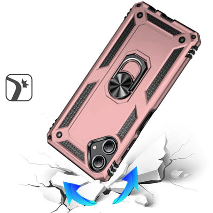 Phone Case for Samsung Galaxy A08 4G, A07 5G, A07 4G Rotatable Ring Stand Shockproof Hybrid Armor Anti Slip Heavy Duty Fit Magnetic Car Mount Durable Grip Cover