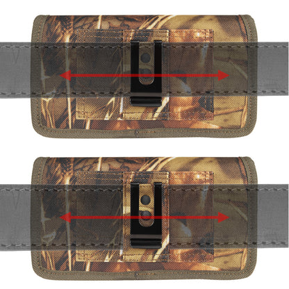 For Apple iPhone 16 Pro (6.3") Universal Camo Leather Horizontal Holster Pouch with Credit Card Slots Wallet & Belt Loop Clip Carrying (Fits 6.7 inch Phone) [Camouflage]