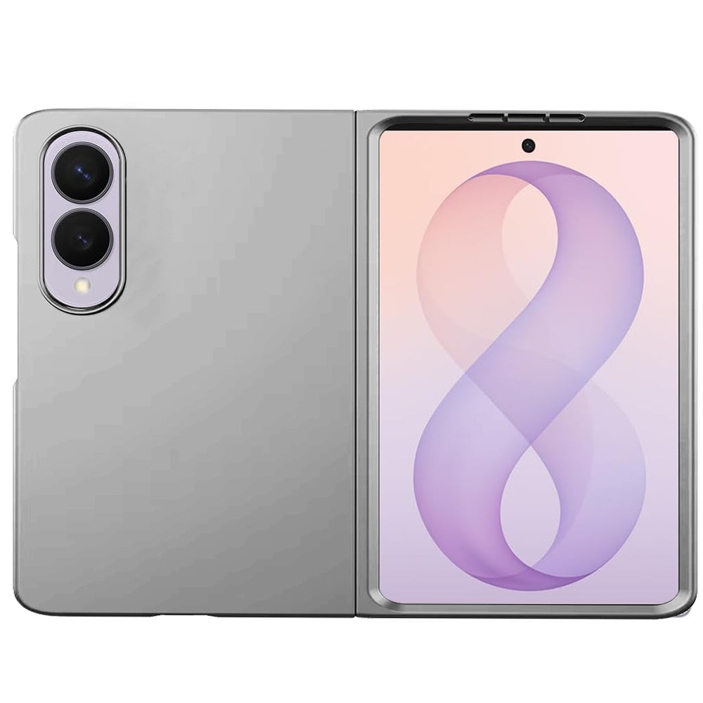 Phone Case for Samsung Galaxy Z Fold 8 Snap On Hard Shell Matte Finish Slim Fit Rubber TPU Soft Lightweight Protective Cover Silver