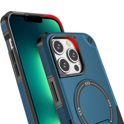 Phone Case for Apple iPhone 13 Pro Max Magnetic Kickstand Rugged Shockproof Armor Grip Anti Slip Heavy Duty Protective Matte Stand Hybrid Cover Blue