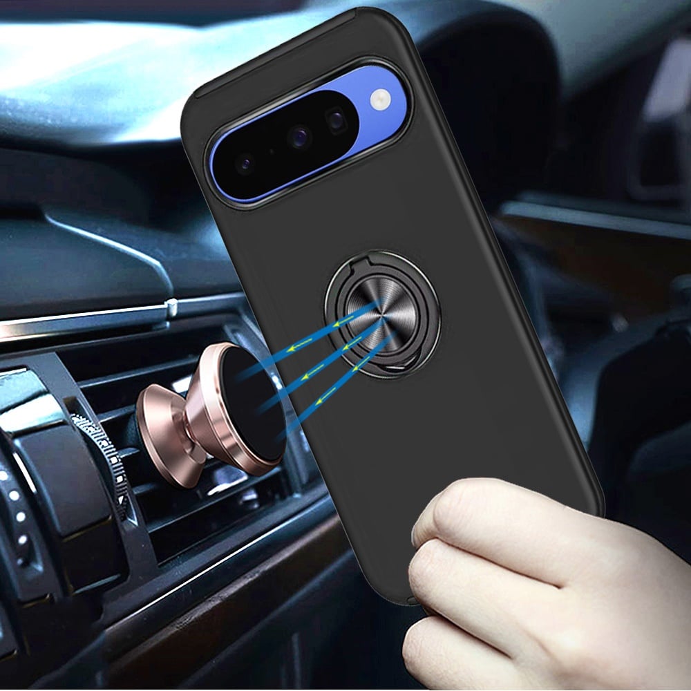 Phone Case for Google Pixel 11 / 11 Pro Invisible Ring Stand Shockproof Anti Slip Durable Grip Protective Hybrid Slim Fit Magnetic Car Mount Holder Cover