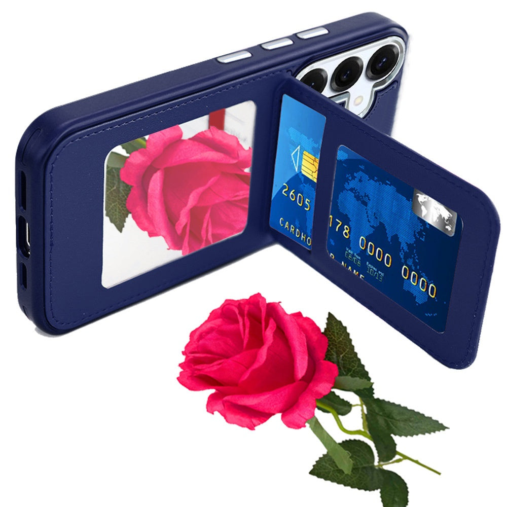 Phone Case for Samsung Galaxy S26 FE /Fan Edition Credit Card Holder Mirror PU Leather Wallet Shockproof Grip Slim Protective Hybrid Magnetic Style Durable Cover
