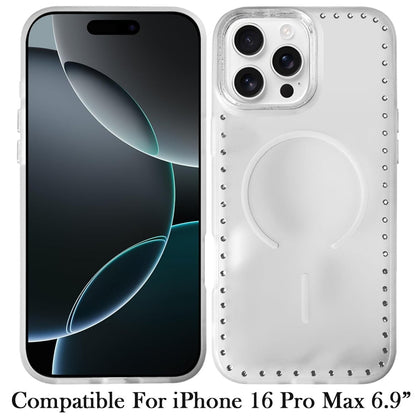 Phone Case for Apple iPhone 16 Pro Max Magnetic Frosted Diamond Bling Edge Hybrid Shockproof Protective Matte Grip Durable Anti Scratch Premium Slim Cover