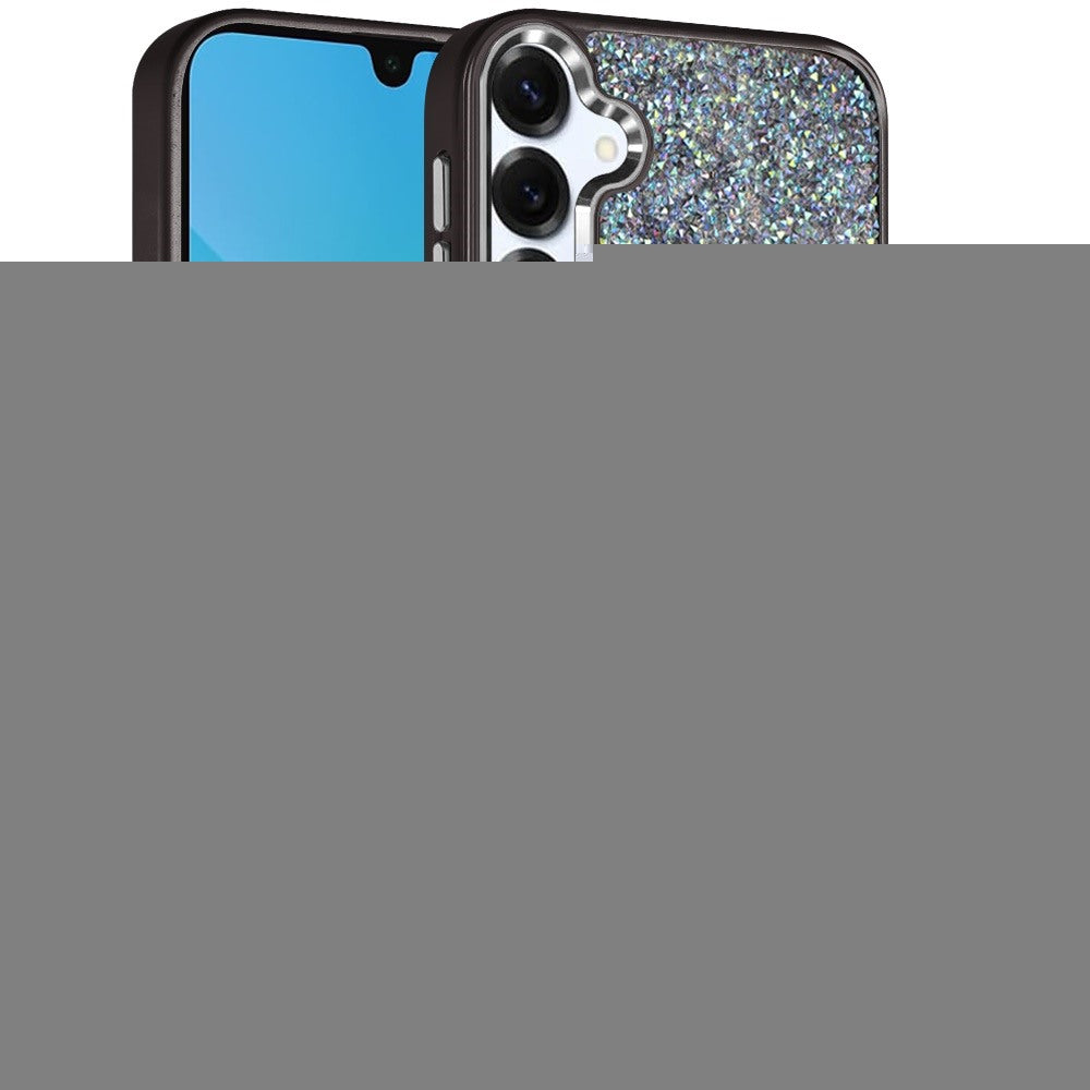 For Samsung Galaxy A16 5G Crystal Sparkle Diamond Glass Full Mini Glitter Bling Frame TPU Hybrid Protective Case Cover