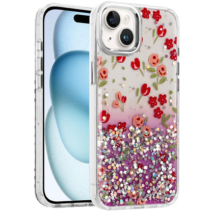 For Apple iPhone 14 /13 Fashion Beautiful Epoxy Design Hybrid Fashion Stylish TPU Protective, Shockproof Hybrid PC Case Cover