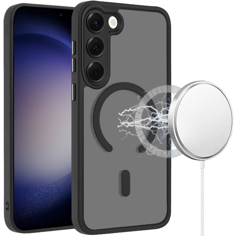 Matte Frosted Magnetic Back Hybrid Hard PC Soft TPU Camera Protection Slim Shock Absorbing Anti Fingerprint