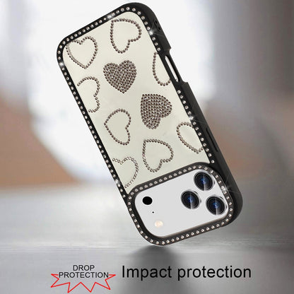 Phone Case for Apple iPhone 18 Pro Max Spread Love Hearts Glitter Shimmer Bling Diamond Edge Shockproof Hybrid Stylish Protective Slim Grip Designer Cover