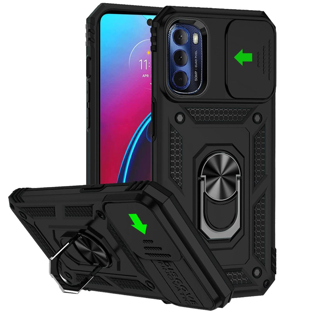For Samsung Galaxy S26+ / S26 Plus Hybrid Ring Shockproof with 360° Rotate Ring Kickstand, Camera Lens Protection, Soft Edge Bumper Case Cover