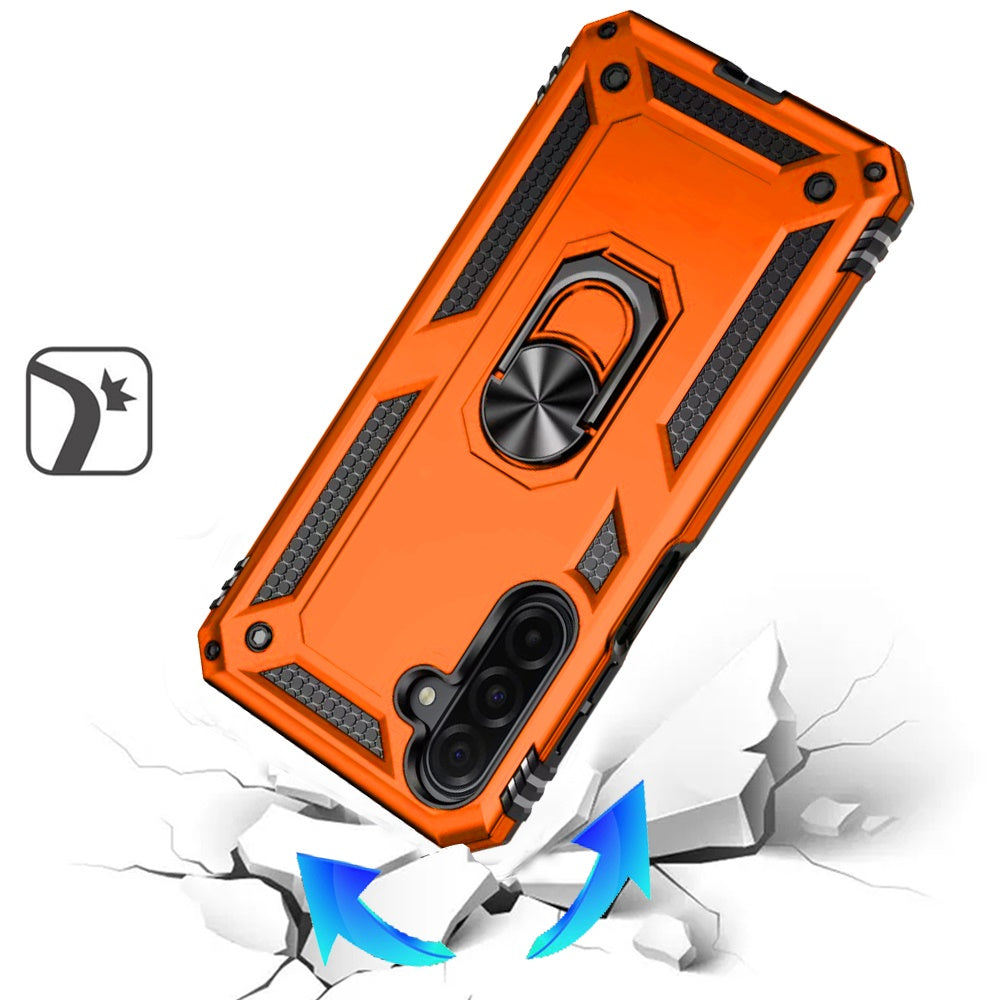 For Samsung Galaxy A17 5G Hybrid Shockproof Durable 360 Degree Rotatable Ring Stand Holder Kickstand Fit Magnetic Car Mount Case Cover
