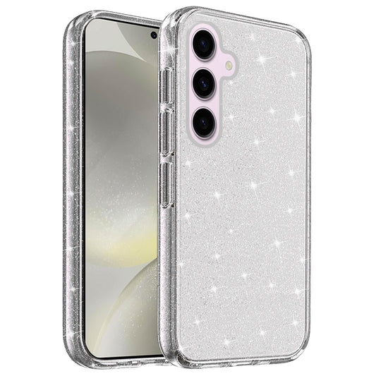 Transparent Glitter Shiny Sparkle Bling TPU Rubber Hard Back Hybrid Frame Shockproof