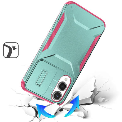 For Samsung Galaxy S25 Edge Slim Fit Shockproof Hybrid with Slide Camera Window Covering, Rugged Tpu Silicone Hard PC Bumper Case Cover