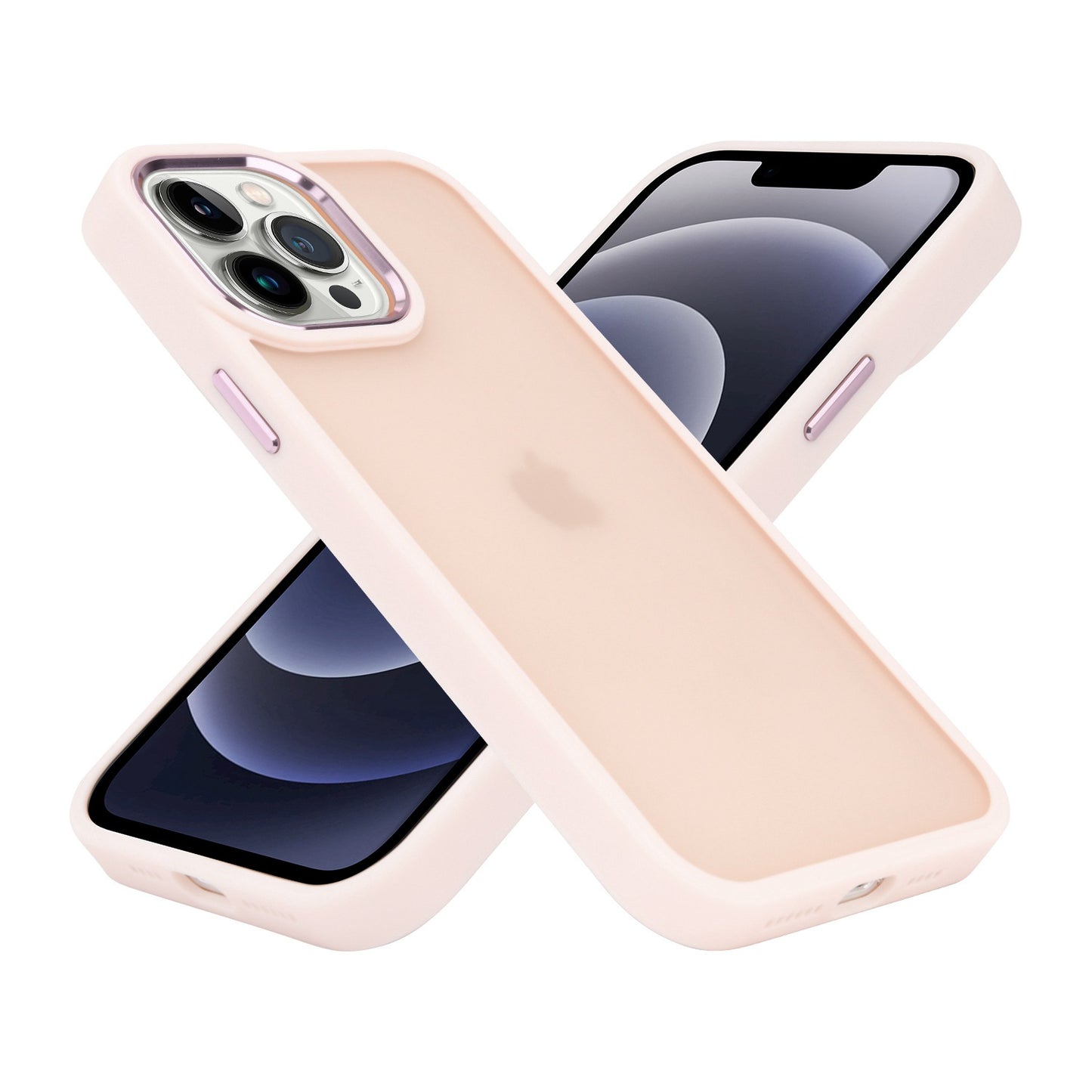 For Apple iPhone 16 Pro (6.3") Slim Fit Thin Hybrid Frosted Matte Polished Oil Thick Acrylic Hard PC TPU Rubber Frame Case Cover