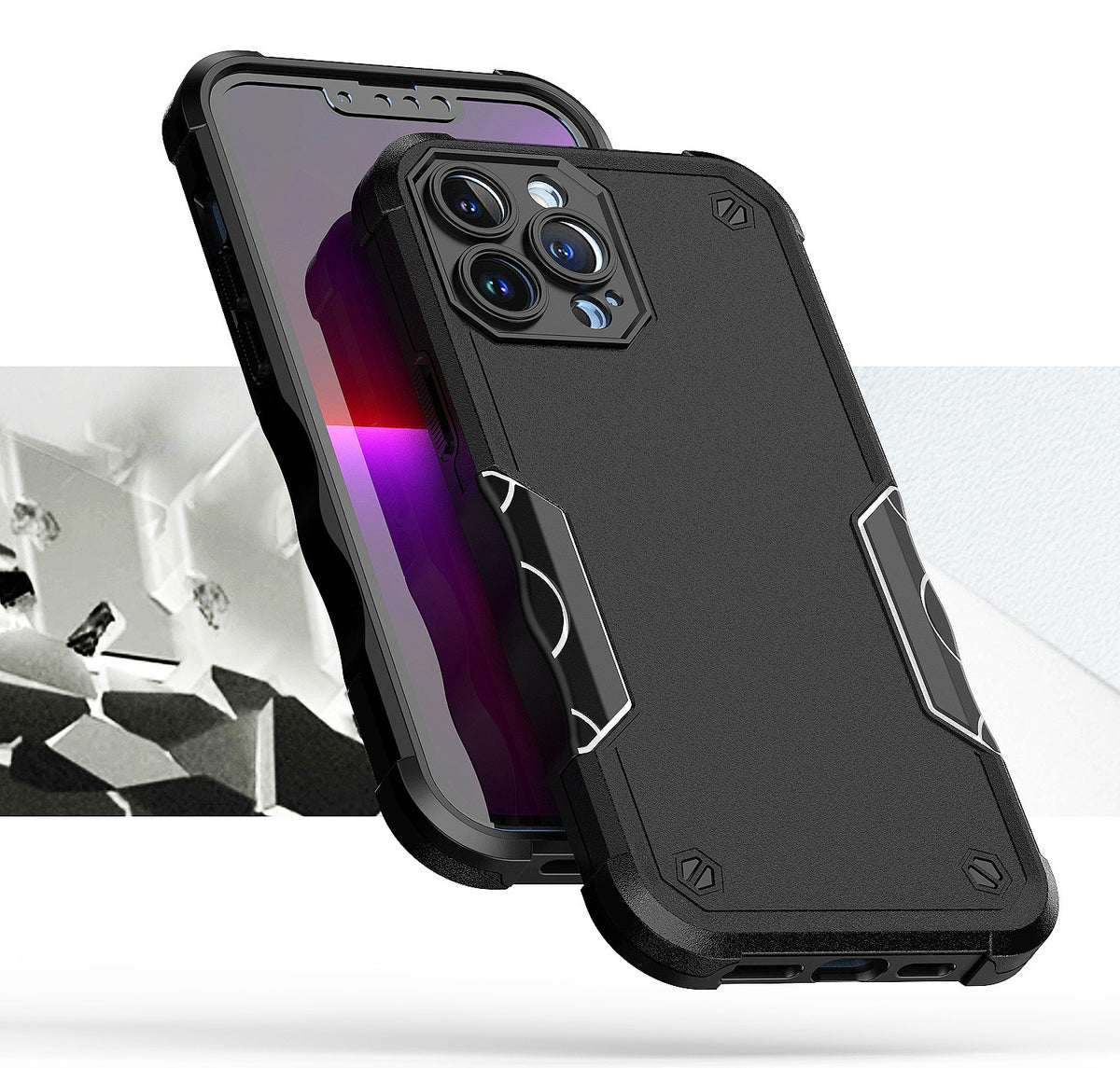 For Apple iPhone 16 Pro Max (6.9") Slim Tough Shockproof Hybrid Heavy Duty Dual Layer TPU Bumper Rugged Rubber Armor Case Cover