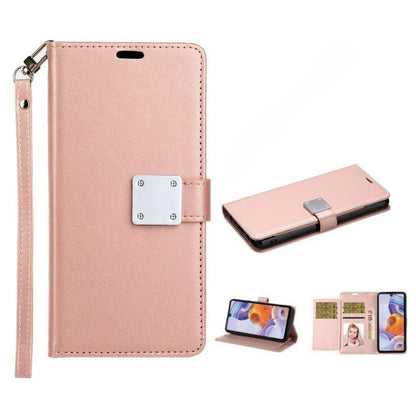 Phone Case for Apple iPhone 16 Pro Max Wallet Credit Card Holder Hybrid Slim Protective Dual Function Storage PU Leather Flip Pouch Cover Gold