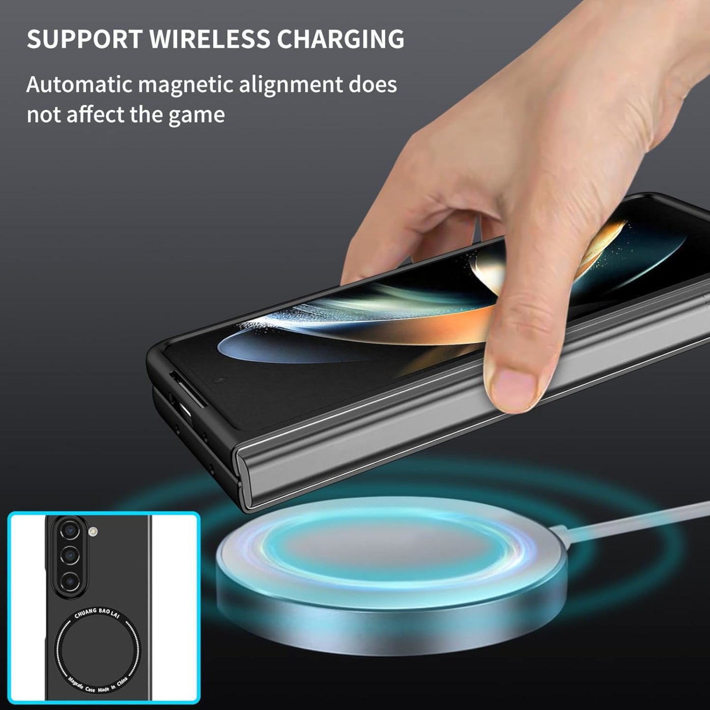 For Samsung Galaxy Z Flip 7 Matte Magnetic Case Supports Fast Wireless Charging, Slim Hybrid TPU Rubber Shockproof Case Cover