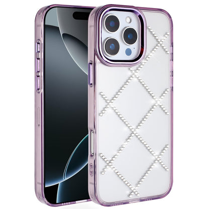 For iPhone 16 Pro Max (6.9") Gem Glitter Diamond Bling Clear Hybrid TPU Cover, Colorful Shockproof Protective Back, Slim Fit for Women Girls Case Cover Black