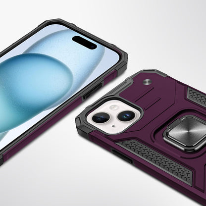 Phone Case for Apple iPhone 15 Plus Magnetic Car Mount Hybrid Ring Stand Shockproof Rugged Grip Armor Heavy Duty Protective TPU Durable Cover Purple