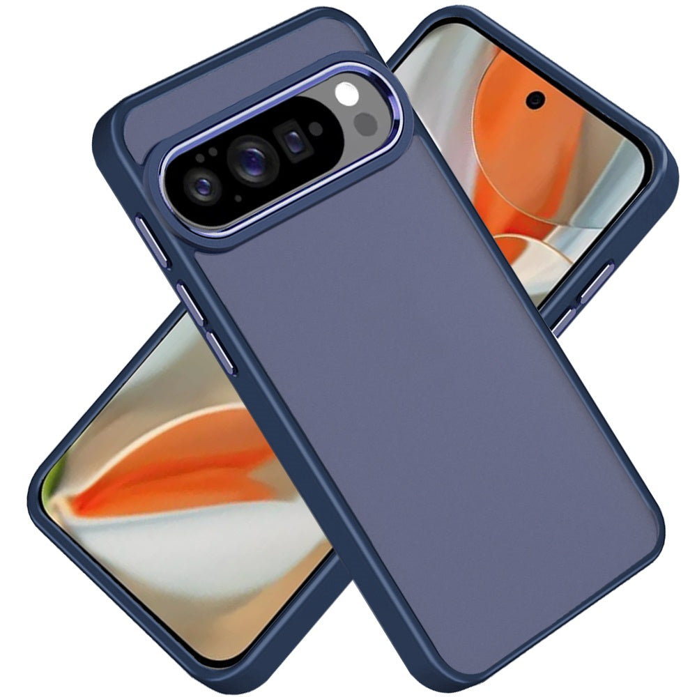 For Google Pixel 10 /Pixel 10 Pro Slim Fit Hybrid Transparent Thick Acrylic with Metal Buttons Frame Protective Hard PC + TPU Shockproof Case Cover
