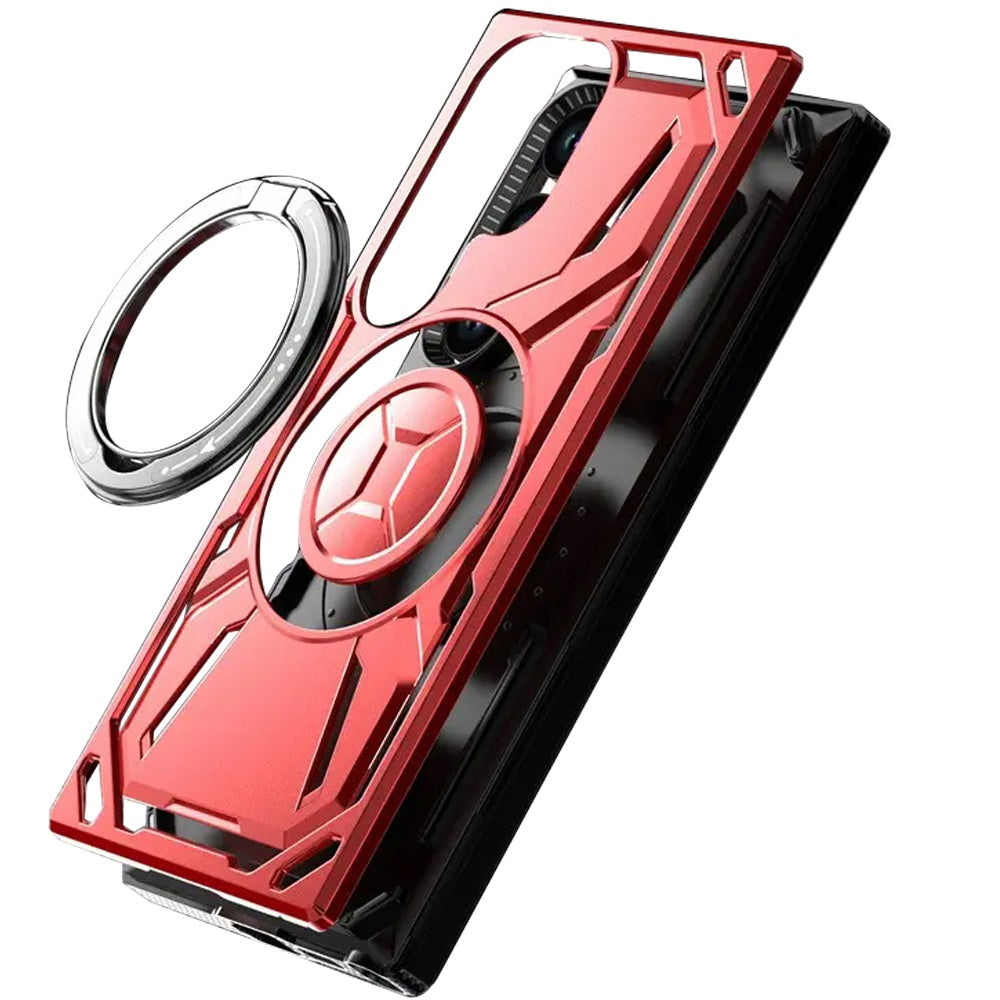 For TCL 50 XL 5G Hybrid Magnetic Ring and 360° Rotational Kickstand with MagSafe Compatible, Military Grade Drop Protection Case Cover Red