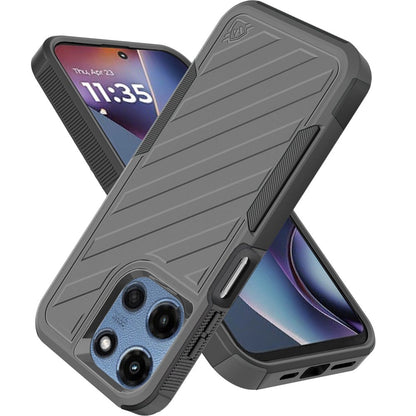 Phone Case for Motorola Moto G 5G 2026/ 2025 Rugged Shockproof Dual Layer Lined Armor Heavy Duty Impact Resistant Protective Grip Durable Everyday Protection Cover Gray