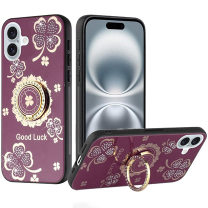 Diamond 3D Fashion Floral Glitter Engraved Luxury Bling Hybrid Shockproof Chrome Edge Protective Grip