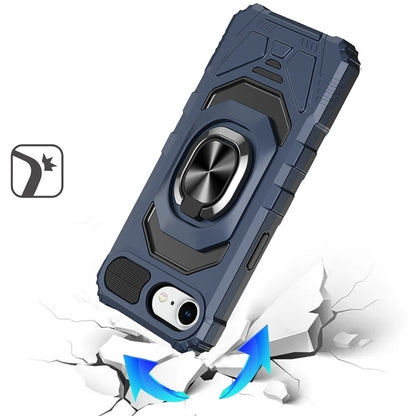 For Apple iPhone 16e Hybrid Dual Layer with 360° Rotate Magnetic Ring Stand Holder Kickstand TPU Rugged PC Shockproof Case Cover