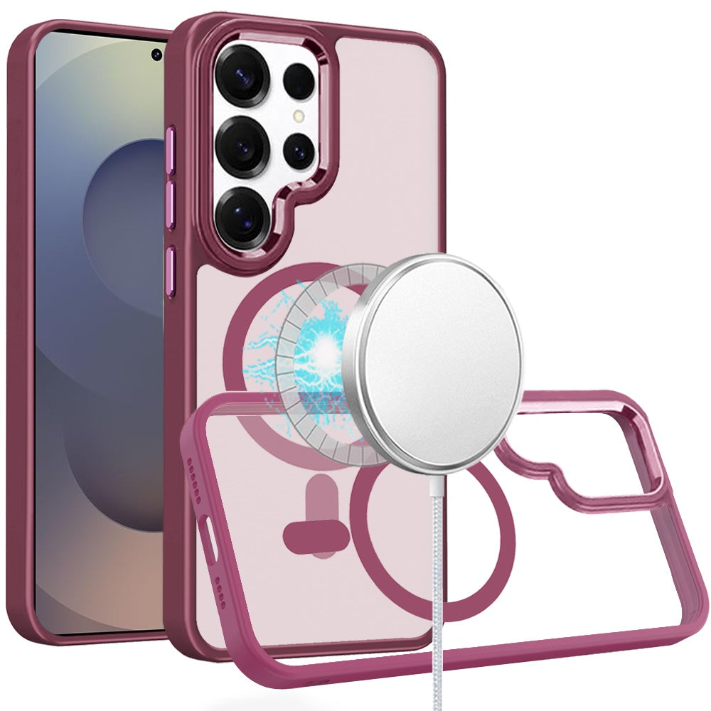 For Apple iPhone 17E /16E MagSafe Compatible Transparent Greatest Clear Acrylic with Color Frame Thick Hybrid TPU Hard Case Cover