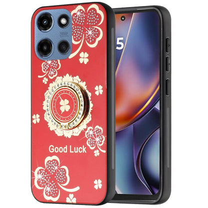 For Motorola Moto G Play 5G 2026 Diamonds 3D Fashion Bling Sparkly Glitter Ornaments Engraving Hybrid with Ring Stand Case Cover
