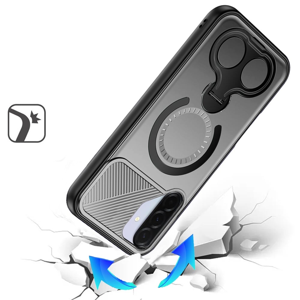 Phone Case for Samsung Galaxy A27 Magnetic 2 Ring Stand Car Mount Friendly Shockproof Rugged Grip Armor Dual Ring Kickstand Heavy Duty Hybrid Cover