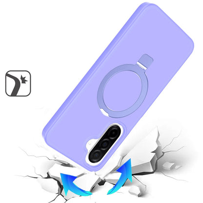 For Samsung Galaxy A37 Magnetic Circle Back with Ring Stand Full Rotation Matte Hybrid Shockproof Case Cover
