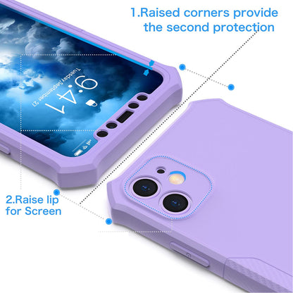For TCL 50 LE Hybrid 2in1 Front Bumper Frame Cover Square Edge Shockproof Soft TPU + Hard PC Anti-Slip Heavy Duty Case Cover Purple
