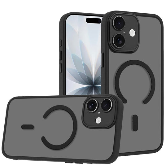 Phone Case for Apple iPhone 17 (6.3") Matte Frosted Magnetic Back Hybrid Hard PC Soft TPU Camera Protection Slim Shock Absorbing Anti Fingerprint Cover
