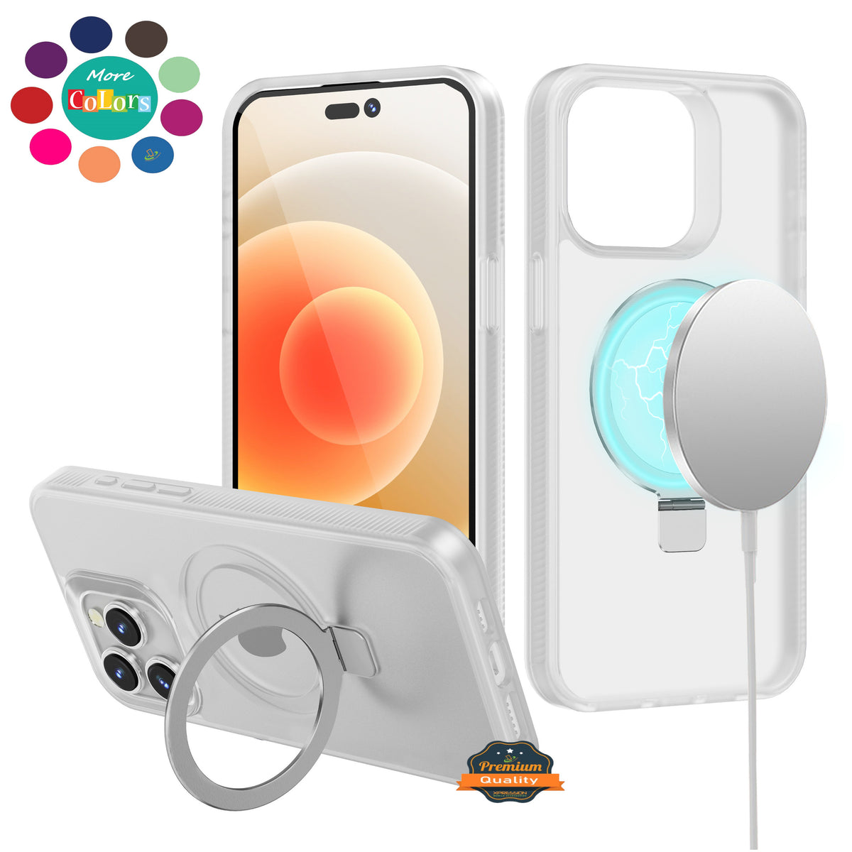 For Samsung Galaxy S25 /S24 Magnetic Circle Kickstand with MagSafe Compatibility, Matte Skin, Rugged Bumper, and Ring Holder Case Cover