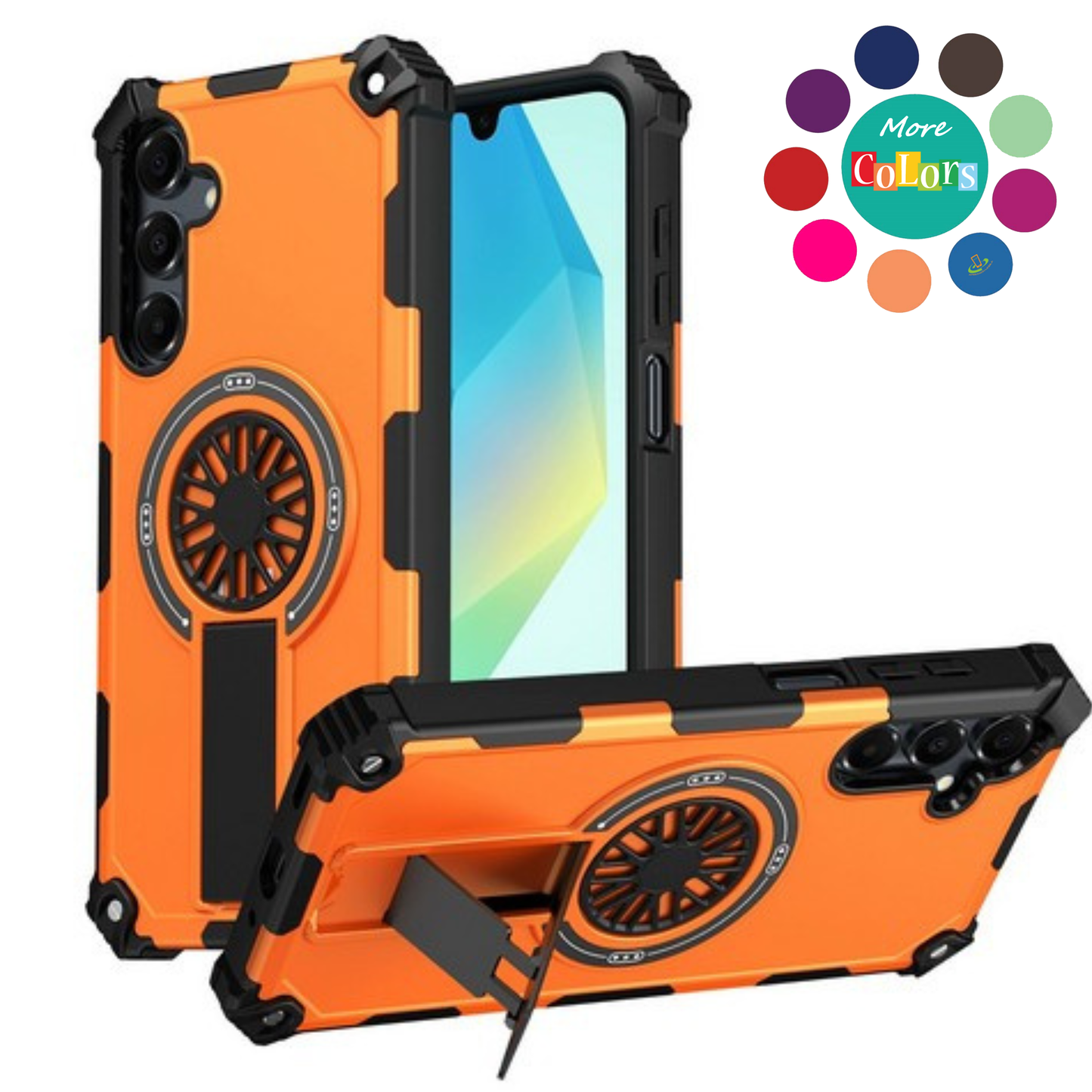 For Samsung Galaxy A37 5G Magnetic Circle Kickstand Hybrid Shockproof Protection with Secure Grip and MagSafe Compatible Design Case Cover