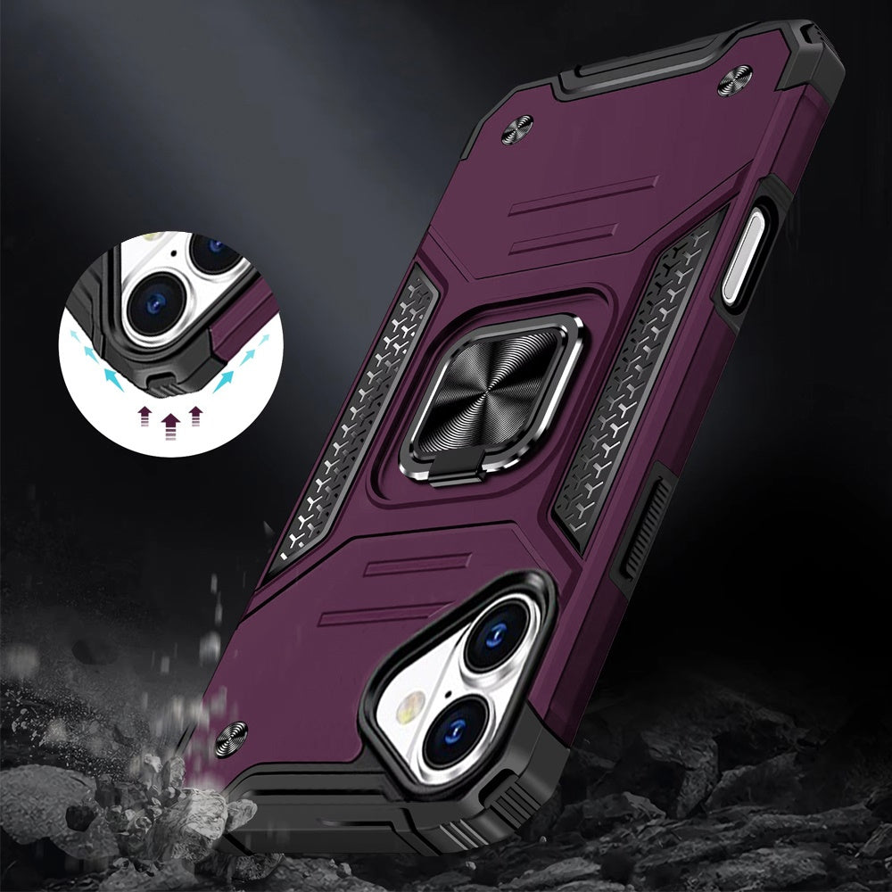 Phone Case for Apple iPhone 17 Magnetic Car Mount Hybrid Ring Stand Shockproof Rugged Grip Armor Heavy Duty Protective TPU Durable Cover Purple