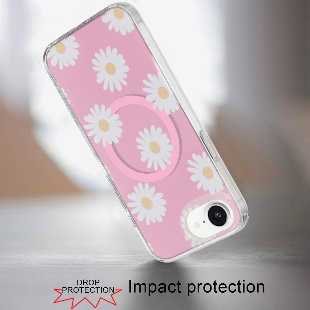 For Apple iPhone 17E /16E Stylish Pattern Fashion IMD Printed Design TPU Double Layer Slim Shockproof with Magnetic Back Case Cover