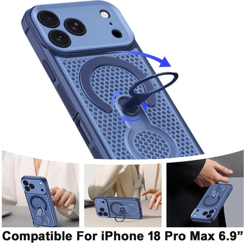 Phone Case for Apple iPhone 18 Pro Max Magnetic Honeycomb Hybrid Rugged Armor Ring Kickstand Dual Layer Shock Absorbing Hard PC Soft TPU Cover