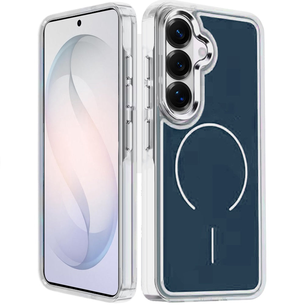 Phone Case for Samsung Galaxy S26 FE /Fan Edition Metallic Transparent Magnetic Magsafe Compatible Shockproof Hybrid TPU Durable Clear Protective Grip Cover