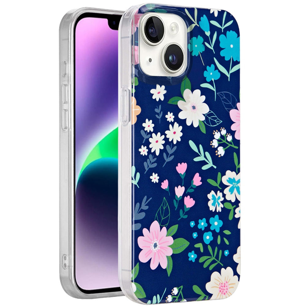 Phone Case for iPhone 14/13 Stylish Design IMD Shockproof Protective Slim Fit TPU Durable Grip Fashion Pattern Impact Resistant Hybrid Cover Multicolor