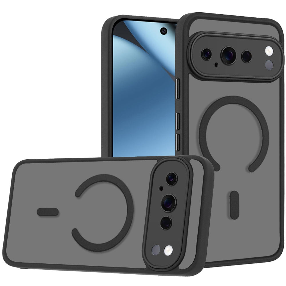 Phone Case for Google Pixel 11 Pro XL Matte Frosted Magnetic Back Hybrid Hard PC Soft TPU Camera Protection Slim Shock Absorbing Anti Fingerprint Cover