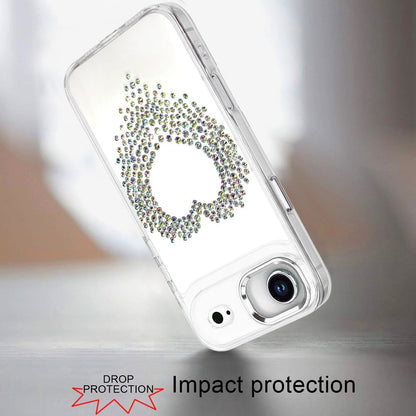 For Apple iPhone 17 Air (6.6") Angel Hearts Bling Glitter Diamond Hybrid TPU Cover, Colorful Frame Shockproof Protective Back Case Cover