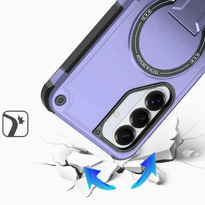 Phone Case for Samsung Galaxy S26+ / S26 Plus Magnetic Kickstand Rugged Shockproof Armor Grip Anti Slip Heavy Duty Protective Matte Stand Hybrid Cover Purple