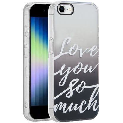 For Apple iPhone SE 3 (2022) SE/8/7 Fashion Layer Design Slim IMD TPU Protective, Shockproof Hybrid Stylish Durable Hard PC Case Cover