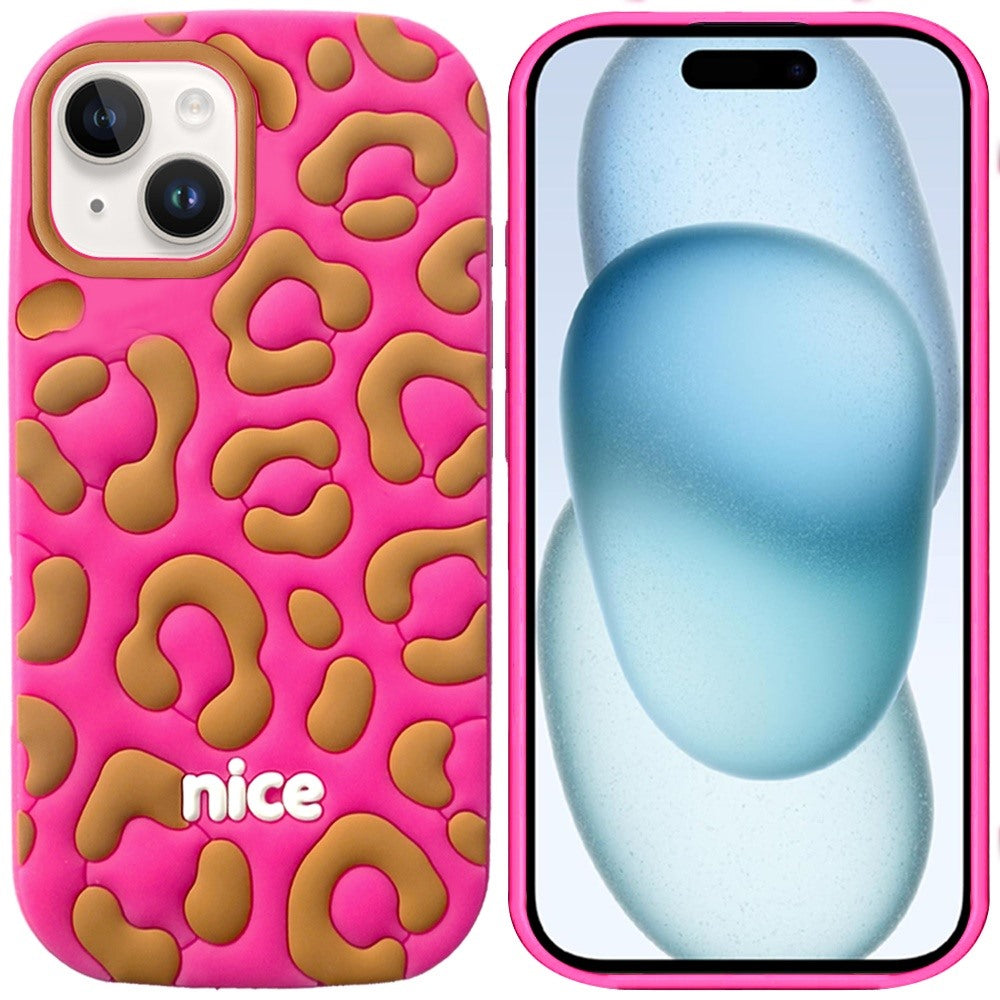 Phone Case for Apple iPhone 15 Fashionable Silicone Textured Decorative Design Pattern Protective Rubber TPU Hybrid Protection Cover