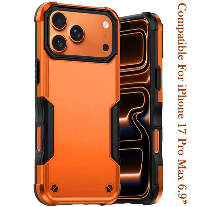 Phone Case for Apple iPhone 17 Pro Max (6.9") Shockproof Rugged Hybrid TPU Anti-Slip Grip Armor Military Grade Drop Resistant Shock-Absorbing Impact Cover Cosmic Orange