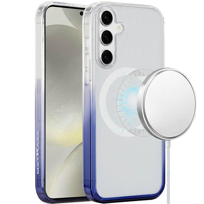 For Samsung Galaxy S25 /S24 Transparent Two Tone Gradiant Magnetic Space [Compatible with Magsafe] Hybrid Shockproof Protective Case Cover Two Tone Pink