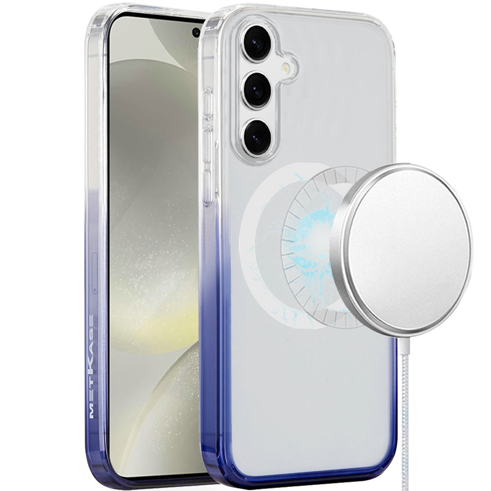 For Samsung Galaxy S25 Ultra Transparent Two Tone Gradiant Magnetic Space [Compatible with Magsafe] Hybrid Shockproof Protective Case Cover